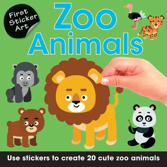 First Sticker Art: Zoo Animals: Use Stickers to Create 20 Cute Zoo Animals - Paperback