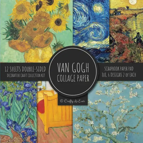 Van Gogh Collage Paper for Scrapbooking: Famous Paintings, Fine Art Prints, Vintage Crafts Decorative Paper - Paperback