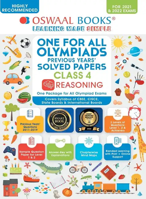 One for All Olympiad Previous Years' Solved Papers, Class-4 Reasoning Book (For 2022 Exam) - Paperback