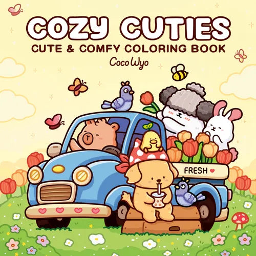 Cozy Cuties: Coloring Book for Adults and Kids - Paperback