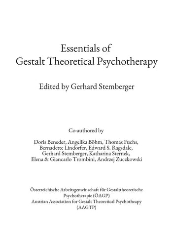 Essentials of Gestalt Theoretical Psychotherapy - Paperback