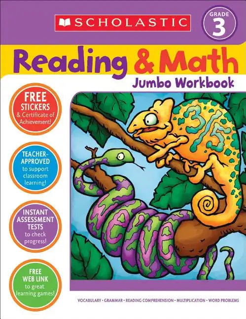 Reading & Math Jumbo Workbook: Grade 3 - Paperback