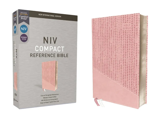 Niv, Reference Bible, Compact, Leathersoft, Pink, Red Letter, Comfort Print - Imitation Leather