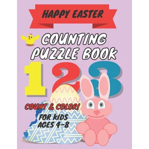 happy easter counting puzzle book: A Fun Guessing Game Book for kids - Fun & Interactive Picture Book for Preschoolers and Toddlers - easter coloring - Paperback