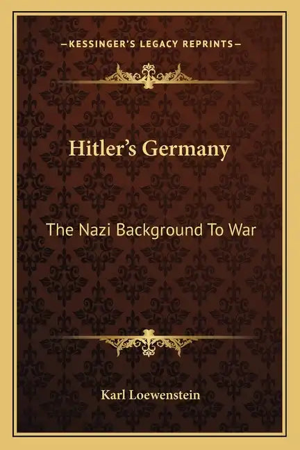 Hitler's Germany: The Nazi Background to War - Paperback