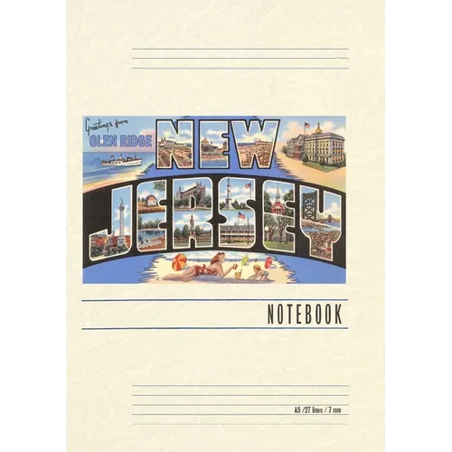 Vintage Lined Notebook Greetings from Glen Ridge, New Jersey