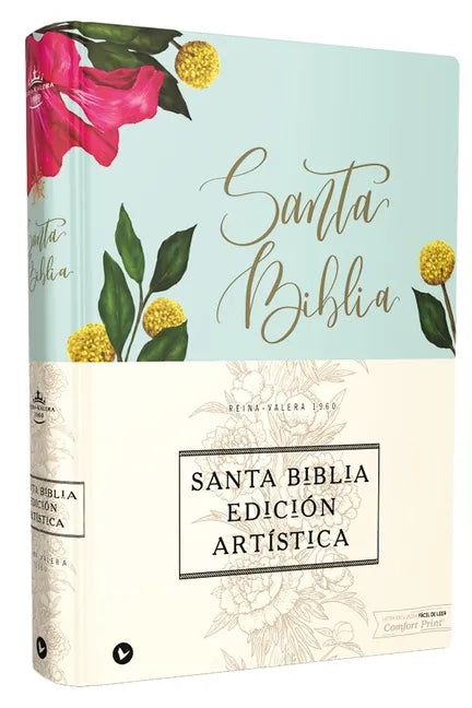 Rvr60, Santa Biblia, Edición Artística, Tapa Dura/Tela, Floral, Arte Con Bordes Dorados, Palabras de Jesús En Rojo, Comfort Print - Hardcover
