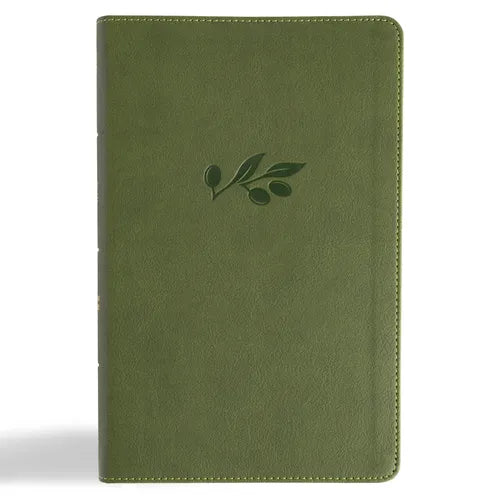 CSB Single-Column Personal Size Reference Bible, Olive Leathertouch