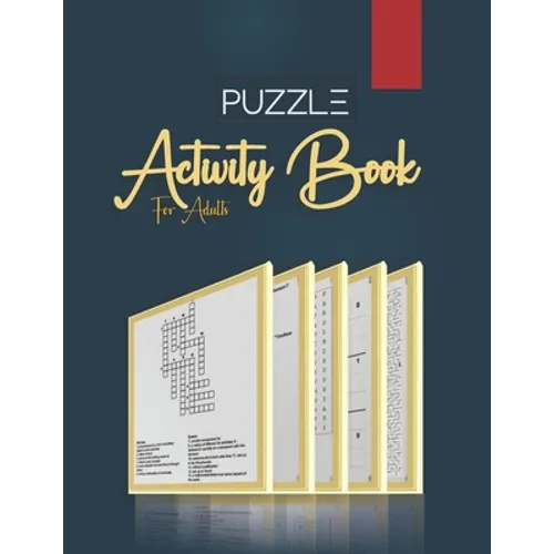 Puzzle Book for Adults: word search, sudoku hard, Trivia, crosswords, and mazes 8,5