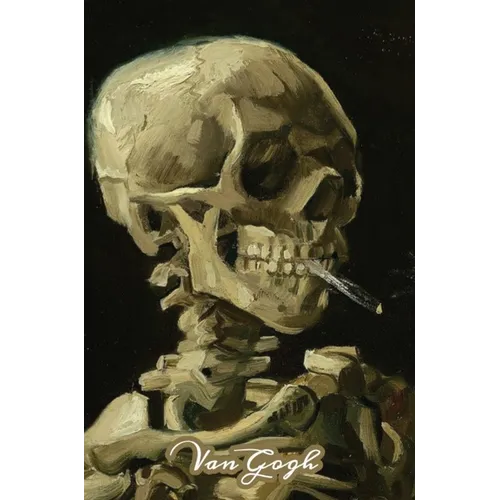 Skeleton of a Skull with a Cigarette Van Gogh Note Book: Hardcover Journal Notebook Diary with Dot Grid, Lined, Blank Vintage Paper for Writing Drawin