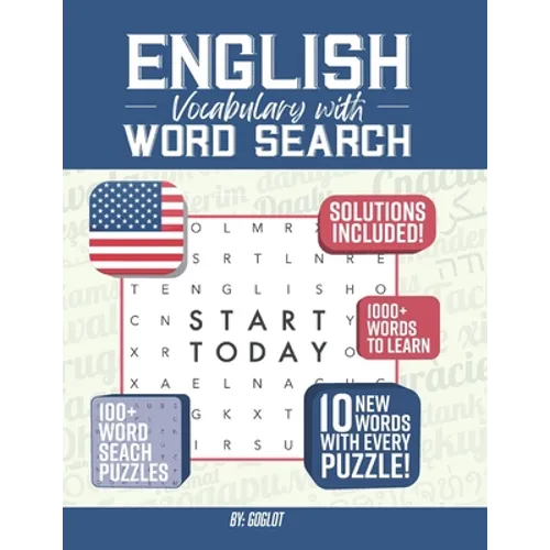 English Vocabulary with Word Search Puzzles: Learn 10 New English Words with each Word Search Puzzle! Activity Book - Paperback