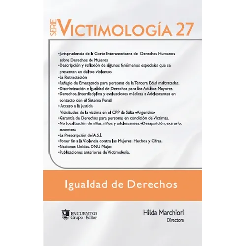 Victimolog?a 27. Igualdad de derechos - Paperback