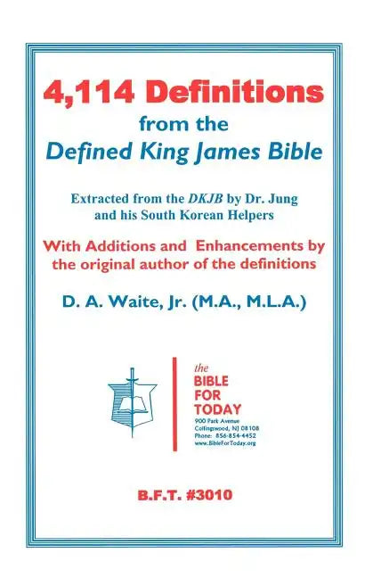 4,114 Definitions from the Defined King James Bible - Paperback