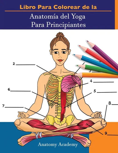 Libro Para Colorear de la Anatomía del Yoga Para Principiantes: 50+ Ejercicios de Colores con Posturas de Yoga Para Principiantes El Regalo Perfecto P - Paperback