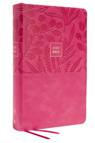 KJV Holy Bible: Large Print Single-Column with 43,000 End-Of-Verse Cross References, Pink Leathersoft, Personal Size, Red Letter, Comfort Print: King - Imitation Leather