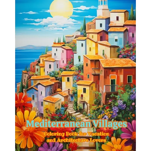Mediterranean Villages Coloring Book for Vacation and Architecture Lovers Amazing Designs for Total Relaxation: Dream Villages in the Mediterranean Pa - Paperback