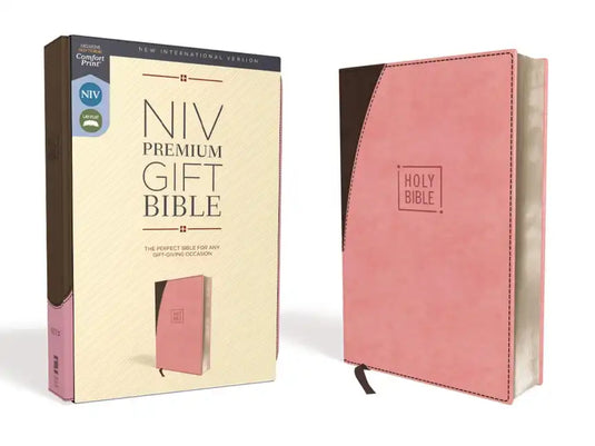 Niv, Premium Gift Bible, Leathersoft, Pink/Brown, Red Letter Edition, Comfort Print - Imitation Leather