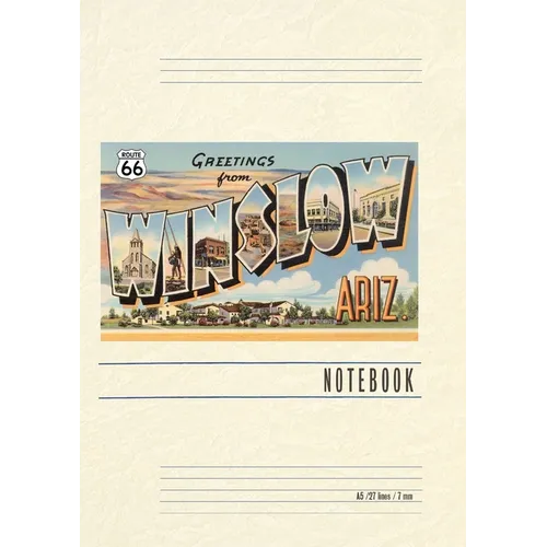 Vintage Lined Notebook Greetings from Winslow - Paperback