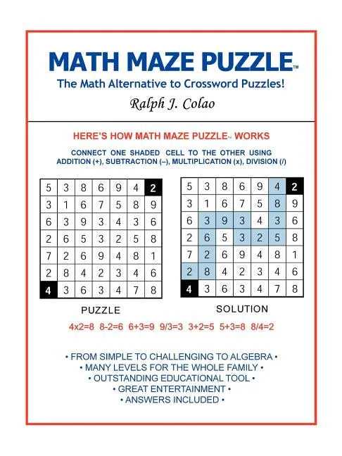 Math Maze Puzzle: The Math Alternative to Crossword Puzzle! - Paperback