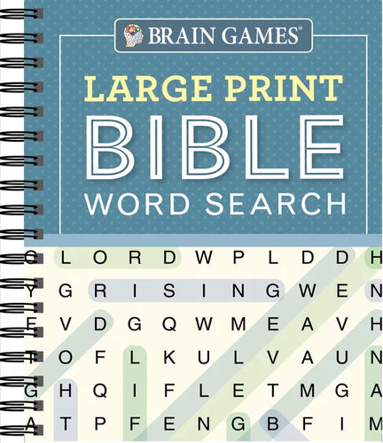 Brain Games - Large Print Bible Word Search (Blue) - Spiral