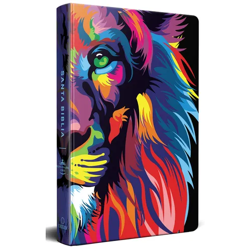 Biblia Rvr 1960 Letra Grande, Tamaño Manual, Tapa Dura León de Juda Arcoíris / Spanish Bible Rvr 1960 Handy Size Large Print Hardcover Rainbow Lion of - Hardcover