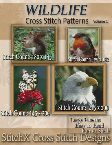 Wildlife Cross Stitch Patterns - Paperback