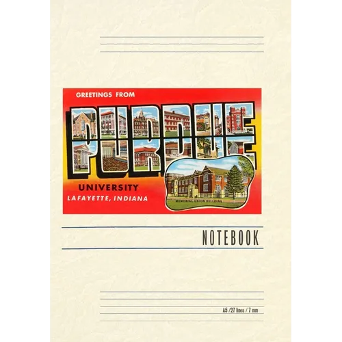 Vintage Lined Notebook Greetings from Purdue University - Paperback