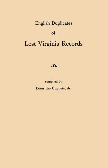 English Duplicates of Lost Virginia Records - Paperback