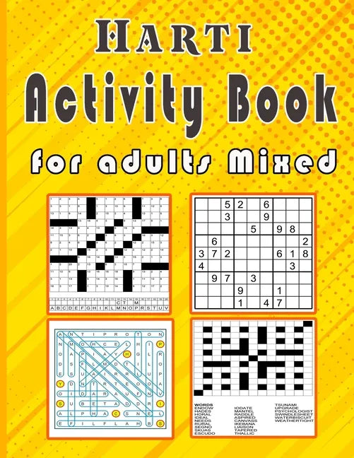 Harti Activity book for adults Mixed: Puzzle book mixed ! Soduko, word search, CodeWord and word Fill In / 8,5