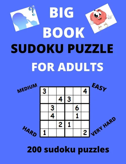Big Book Sudoku Puzzle for Adults: Best Book of brin games, Large Print Puzzle Book For Adults . - Paperback
