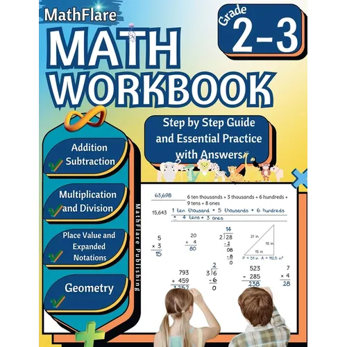 MathFlare - Math Workbook 2nd and 3rd Grade: Math Workbook Grade 2-3: Addition, Subtraction, Multiplication and Division, Place Value, Expanded Notati - Paperback