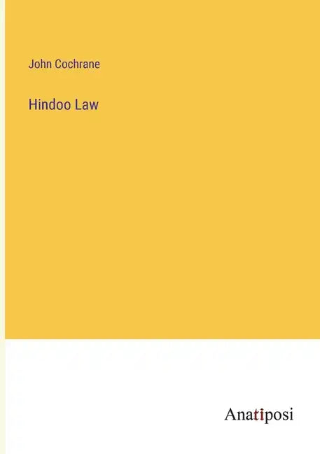 Hindoo Law - Paperback