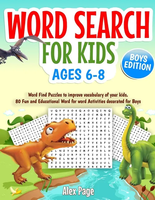 Word Search for Kids ages 6-8: BOYS Edition - 80 Fun and Educational Word for word Activities - Large Print - Paperback