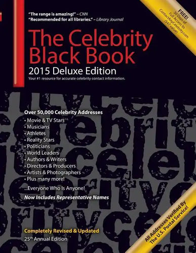 The Celebrity Black Book 2015: Over 50,000+ Accurate Celebrity Addresses for Autographs, Charity & Nonprofit Fundraising, Celebrity Endorsements, Get - Paperback