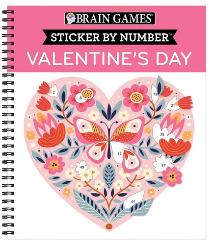 Brain Games - Sticker by Number: Valentine's Day - Spiral