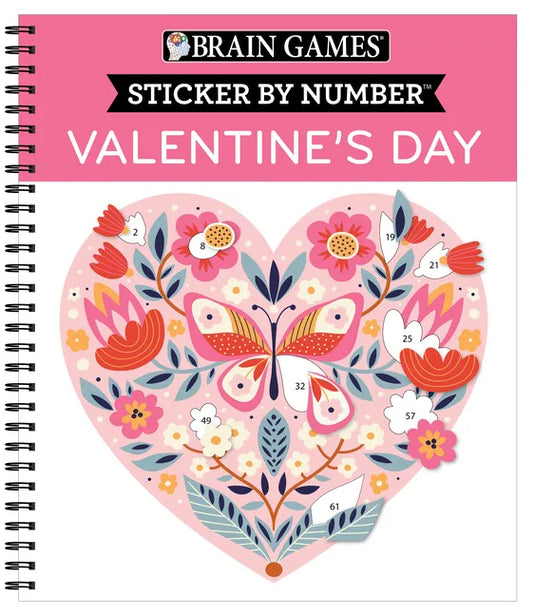 Brain Games - Sticker by Number: Valentine's Day - Spiral