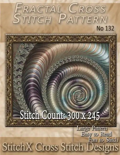 Fractal Cross Stitch Pattern - No. 132 - Paperback