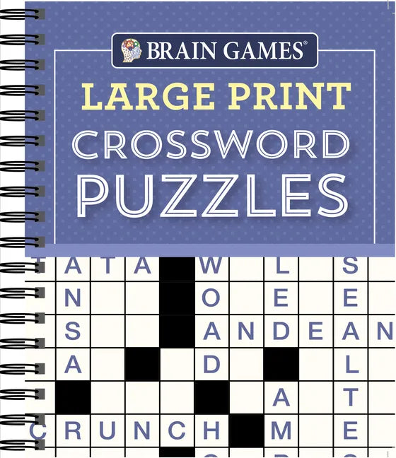 Brain Games - Large Print Crossword Puzzles (Purple) - Spiral