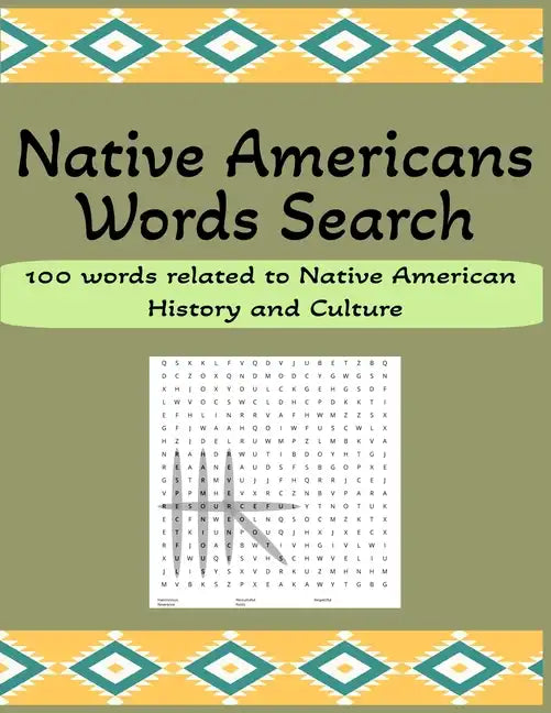 Native Americans Words Search: 100 Words Related to Native American History and Culture - Paperback