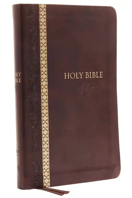 KJV, Thinline Bible, Standard Print, Imitation Leather, Brown, Indexed, Red Letter Edition, Comfort Print - Imitation Leather