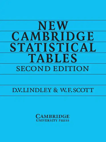 New Camb Statistical Tables 2ed - Paperback