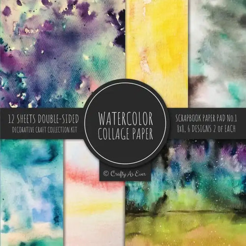 Watercolor Collage Paper for Scrapbooking: Abstract Paintings Colored Decorative Paper for Crafting - Paperback