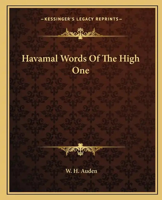 Havamal Words Of The High One - Paperback