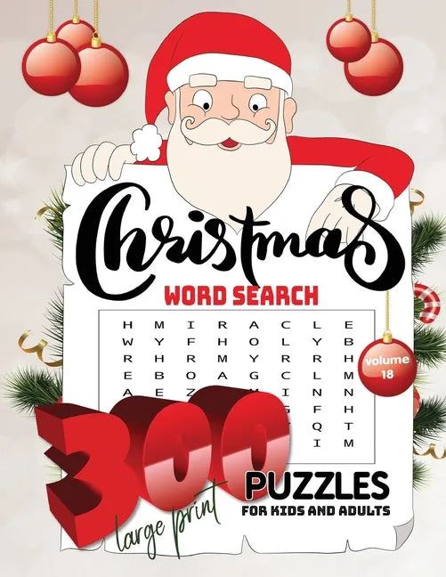 christmas word search 300 puzzles for kids and adults large print Volume18: Holiday Puzzle Book with Answers Large Print 192 pages, beautiful- time- c - Paperback