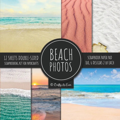 Beach Photos Scrapbook Paper Pad 8x8 Scrapbooking Kit for Papercrafts, Cardmaking, DIY Crafts, Summer Aesthetic Design, Multicolor - Paperback