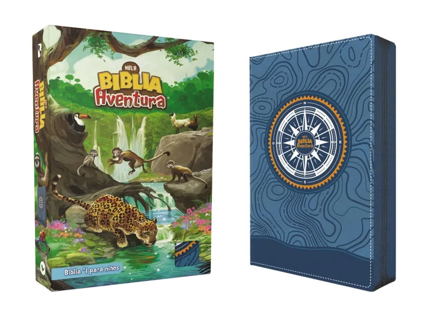 Nbla, Biblia Aventura, Interior a Color, Leathersoft, Azul, Con Cierre, Comfort Print - Leather