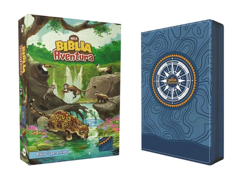 Nbla, Biblia Aventura, Interior a Color, Leathersoft, Azul, Con Cierre, Comfort Print - Leather