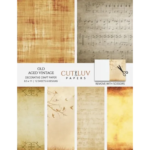 Old Aged Vintage Decorative Craft Paper: Scrapbooking Pages Design Paper for Printmaking, Collage, Papercrafts, Cardmaking, DIY Crafts