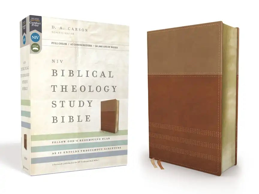 NIV, Biblical Theology Study Bible, Imitation Leather, Tan/Brown, Indexed, Comfort Print: Follow God's Redemptive Plan as It Unfolds Throughout Script - Imitation Leather