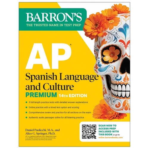 AP Spanish Language and Culture Premium, Fourteenth Edition: Prep Book with 5 Practice Tests + Comprehensive Review + Online Practice (2026) - Paperback